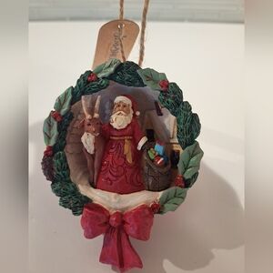 Jim Shore Santa Scene Diorama Hanging Ornament NIB